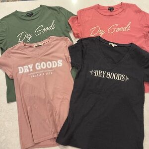 Dry Goods T-Shirts - Green, Pink, Black
